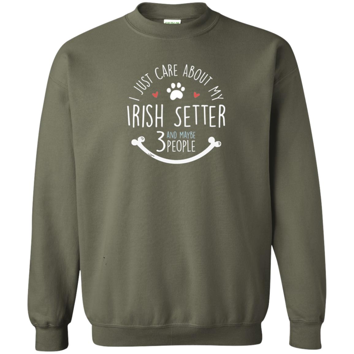 I Just Care About Irish Setter Dog Owners T-shirt Military Green