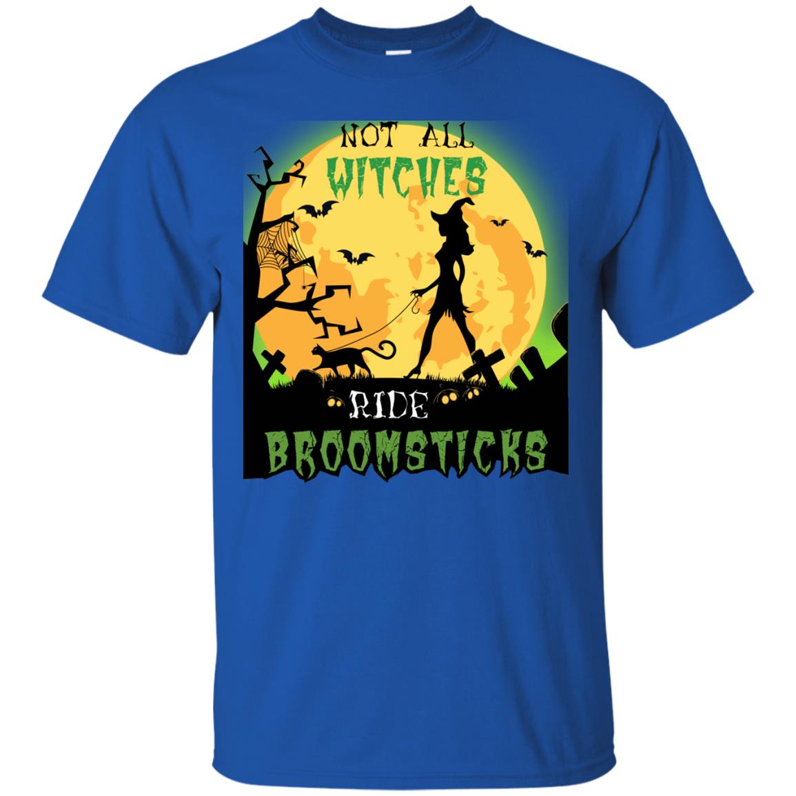 Not All Witches Ride Broomsticks Witches Walk With Cat Funny Halloween Shirt Royal