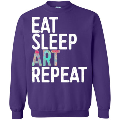 Art Lover T-shirt Eat Sleep Art Repeat Purple