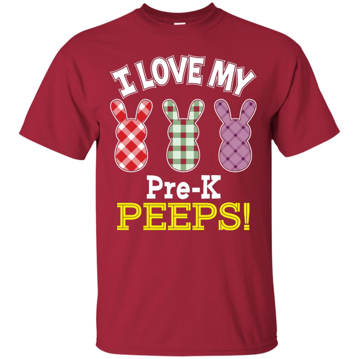 Teacher Easter Day T-shirt I Love My Pre-k Peeps Cute Bunny Cardinal