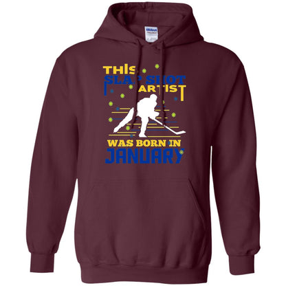 Hockey Lover T-shirt This Slap Shot Was Born In January Maroon