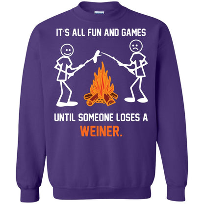 Camper T-shirt It’s All Fun And Games Until Someone Loses A Weiner Purple