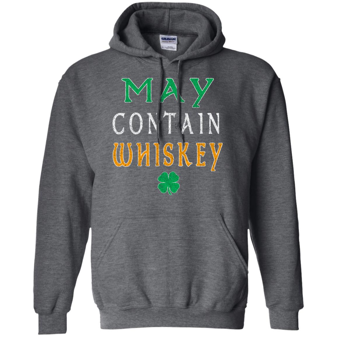 May Contain Whiskey St. Patrick_s Day T-shirt Dark Heather