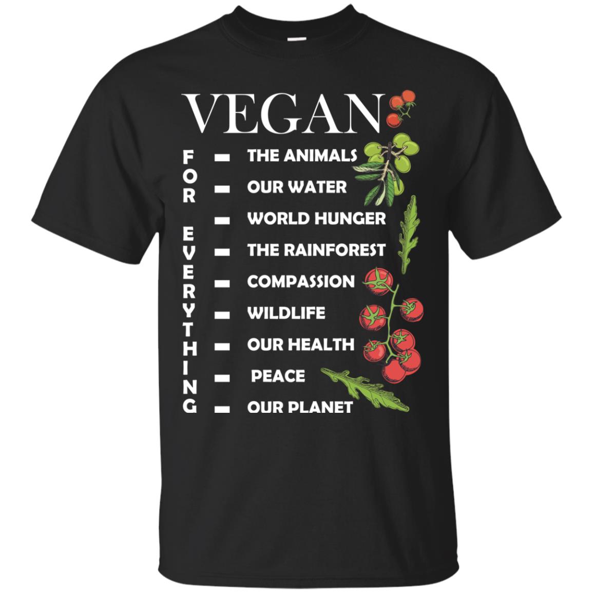 Vegetarian T-shirt Vegan For Everything Black