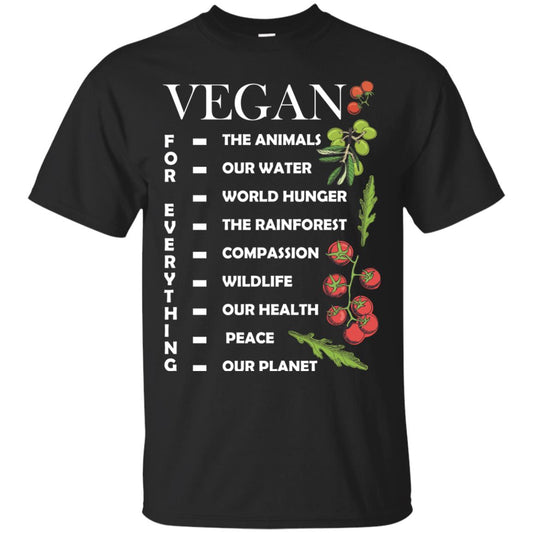 Vegetarian T-shirt Vegan For Everything Black