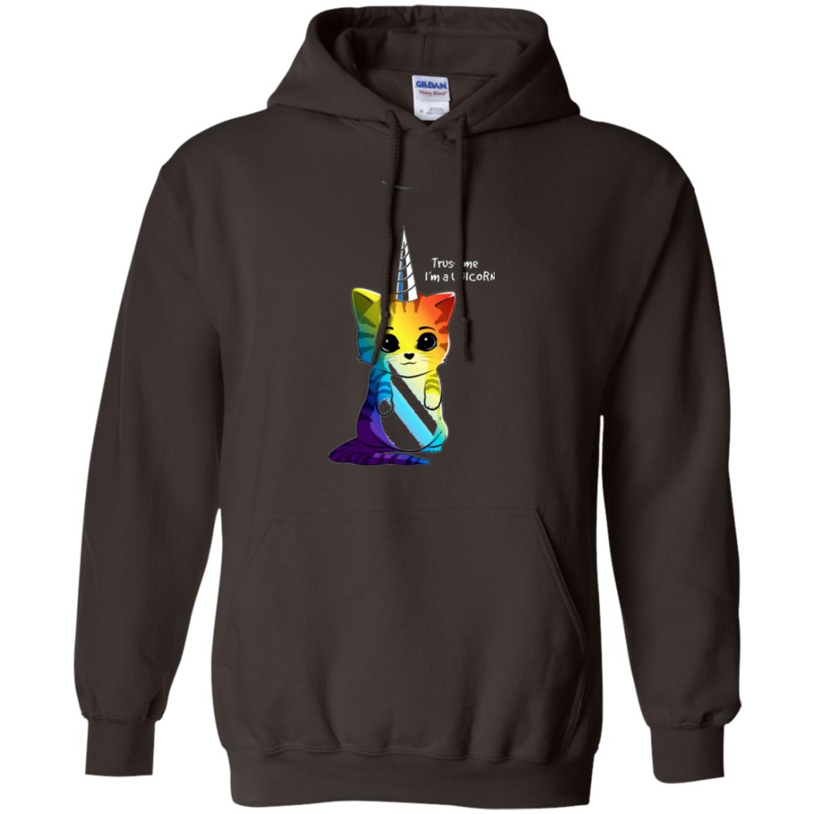 Cat Lovers T-shirt Caticorn Rainbow Trust Me I_m A Unicorn Dark Chocolate