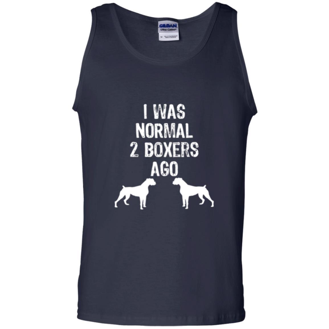 Dog Lover T-shirt I Was Normal 2 Boxers Ago Navy