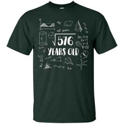 Square Root Of 576 24th Birthday 24 Years Old Math T-shirt Forest
