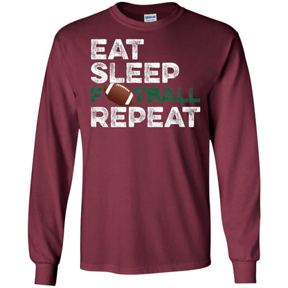 Eat Sleep Football Repeat Football Lover Shirt Maroon