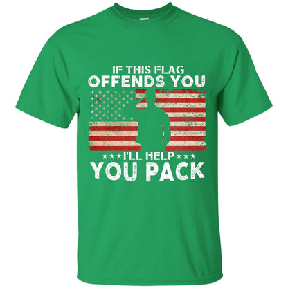 If This Flag Offends You I Willl Help You Pack Us Flag T-shirt Irish Green