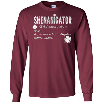 Shenanigator Shamrocks St. Patrick Day Shirt For Irish Maroon