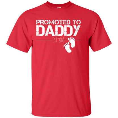 Promoted To Daddy Est 2018 New Daddy T-shirt Red