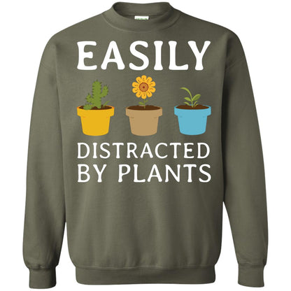 Easily Distracted By Plants Gardener Shirt Military Green
