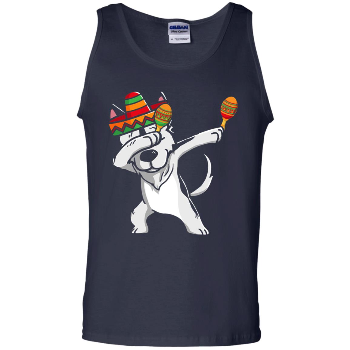 Dabbing Husky Funny Cinco De Mayo T-shirt Navy