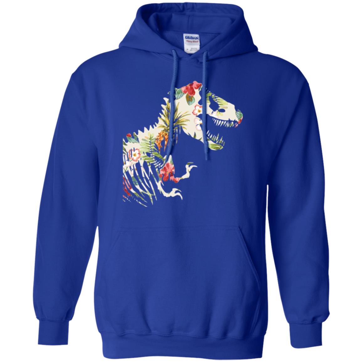 Dinosaur T-shirt Floral Tropical Hawaiian Pattern T Rex Royal