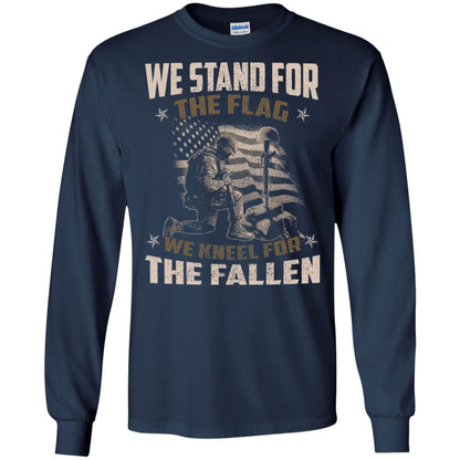 Veteran T-shirt We Stand For The Flag, We Kneel For The Fallen Navy
