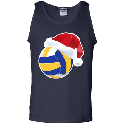 Volleyball With Santa Claus Hat X-mas Shirt For Volleyball Lovers Navy