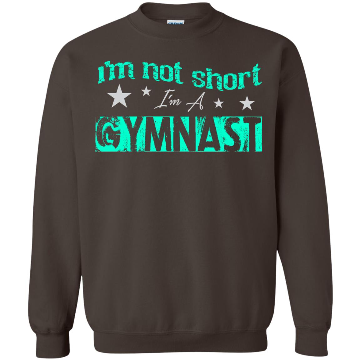 Gymnast T-shirt I_m Not Short I_m A Gymnast Dark Chocolate