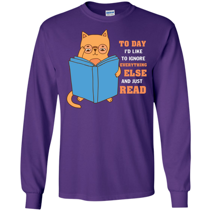 Lifestyle T-Shirt To Day I'd Like To Ignore Everything Else And Just Read Purple