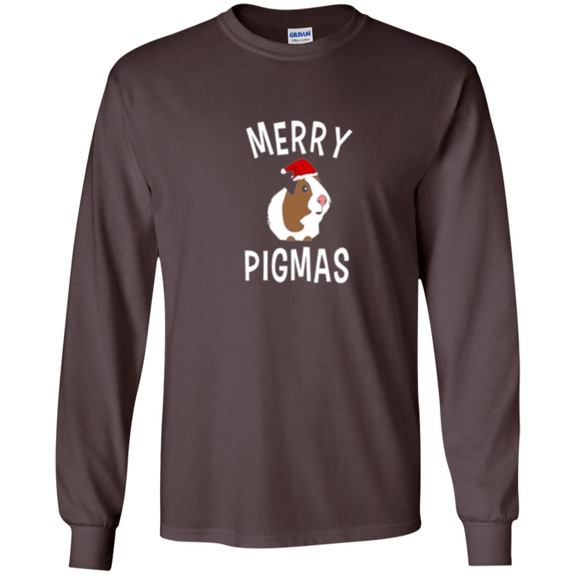 Guinea Pig Lover T-shirt Merry Christmas Pigmas Dark Chocolate