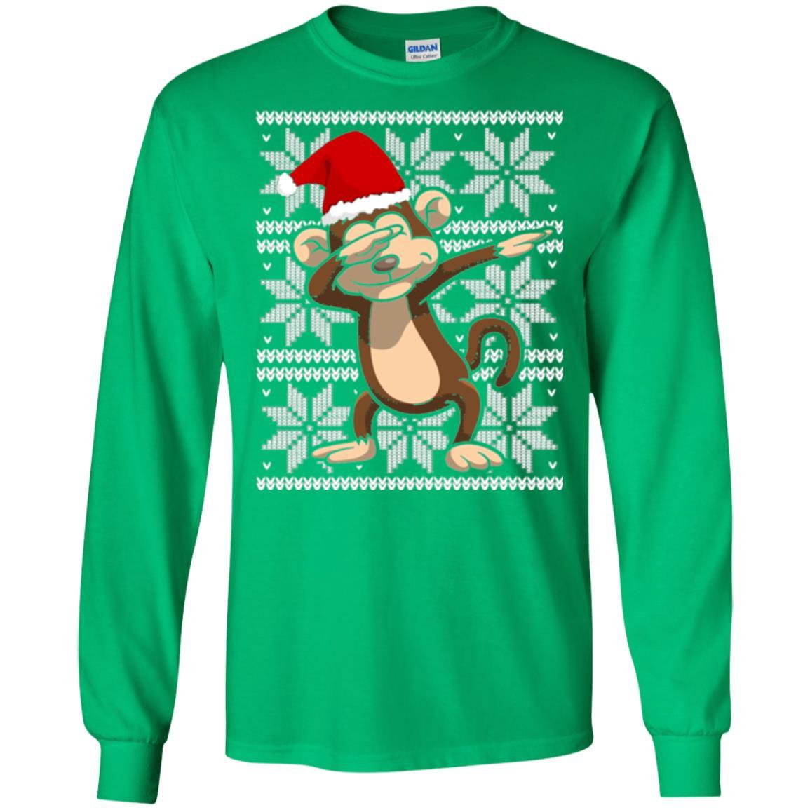 Christmas T-shirt Dabbing Monkey Irish Green