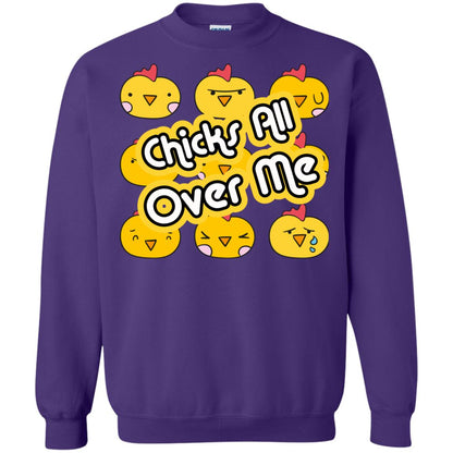 Chicks All Over Me Funny Chickens Shirt For Easter Day Purple