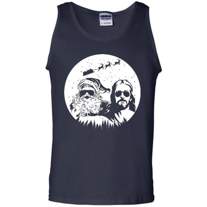 Christmas T-shirt Jesus And Santa Claus Navy
