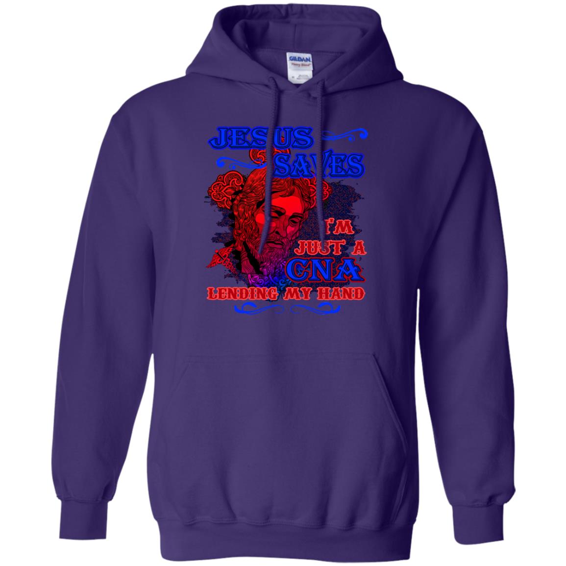 Jesus Saves I'm Just A Cna Lending My Hand Christian Gift Shirt Purple