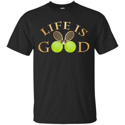 Tennis Lovers T-shirt Life Is Good Black