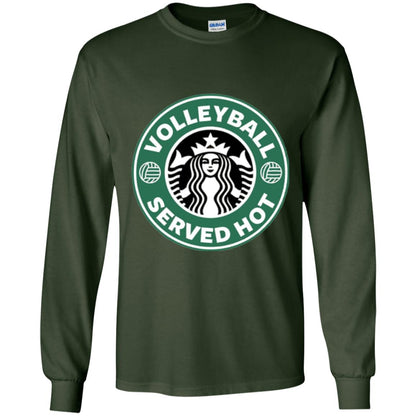 Volleyball Lovers T-shirt Served Hot Forest Green