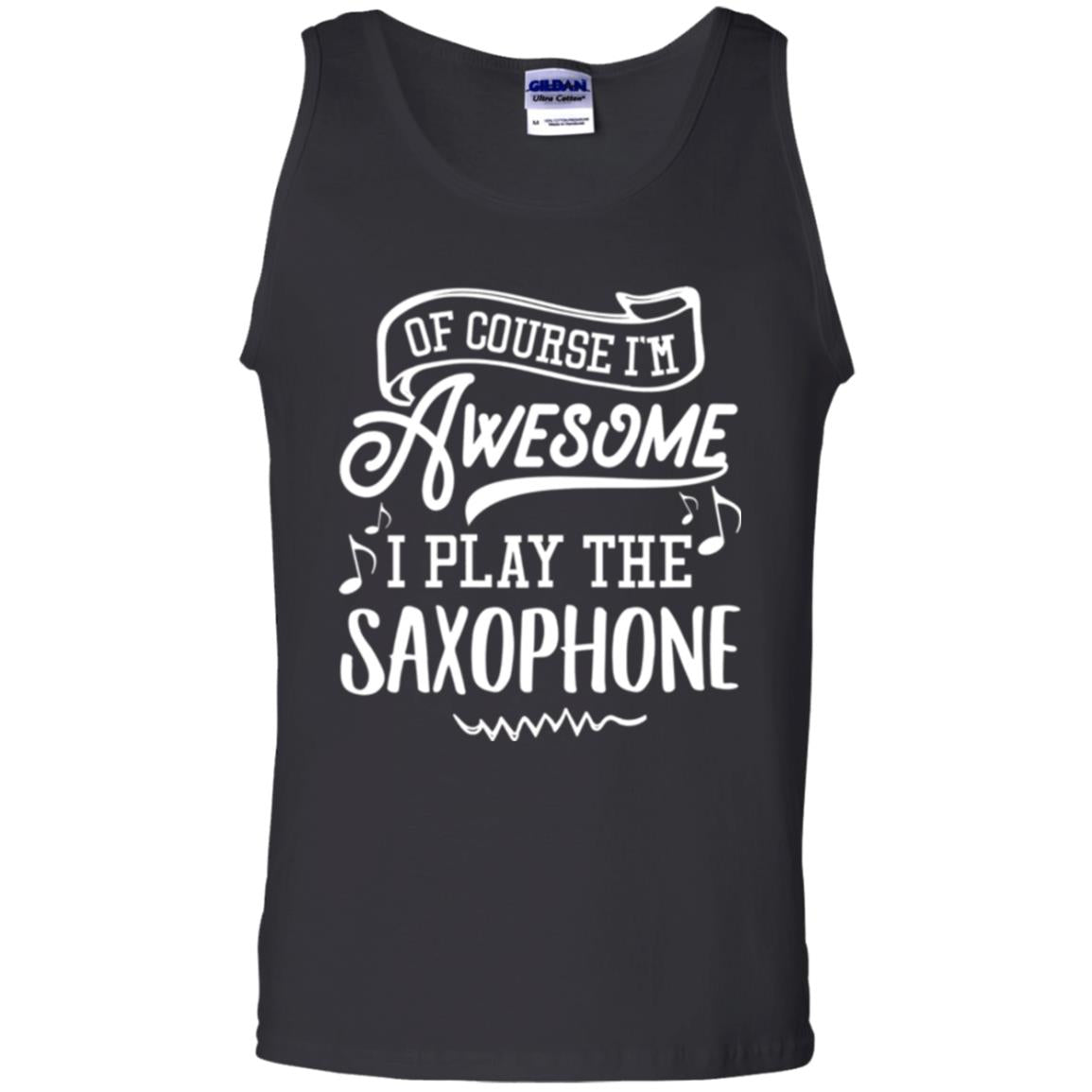Saxophone Lovers T-shirt Of Course I_m Awesome Black