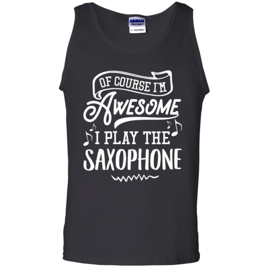 Saxophone Lovers T-shirt Of Course I_m Awesome Black