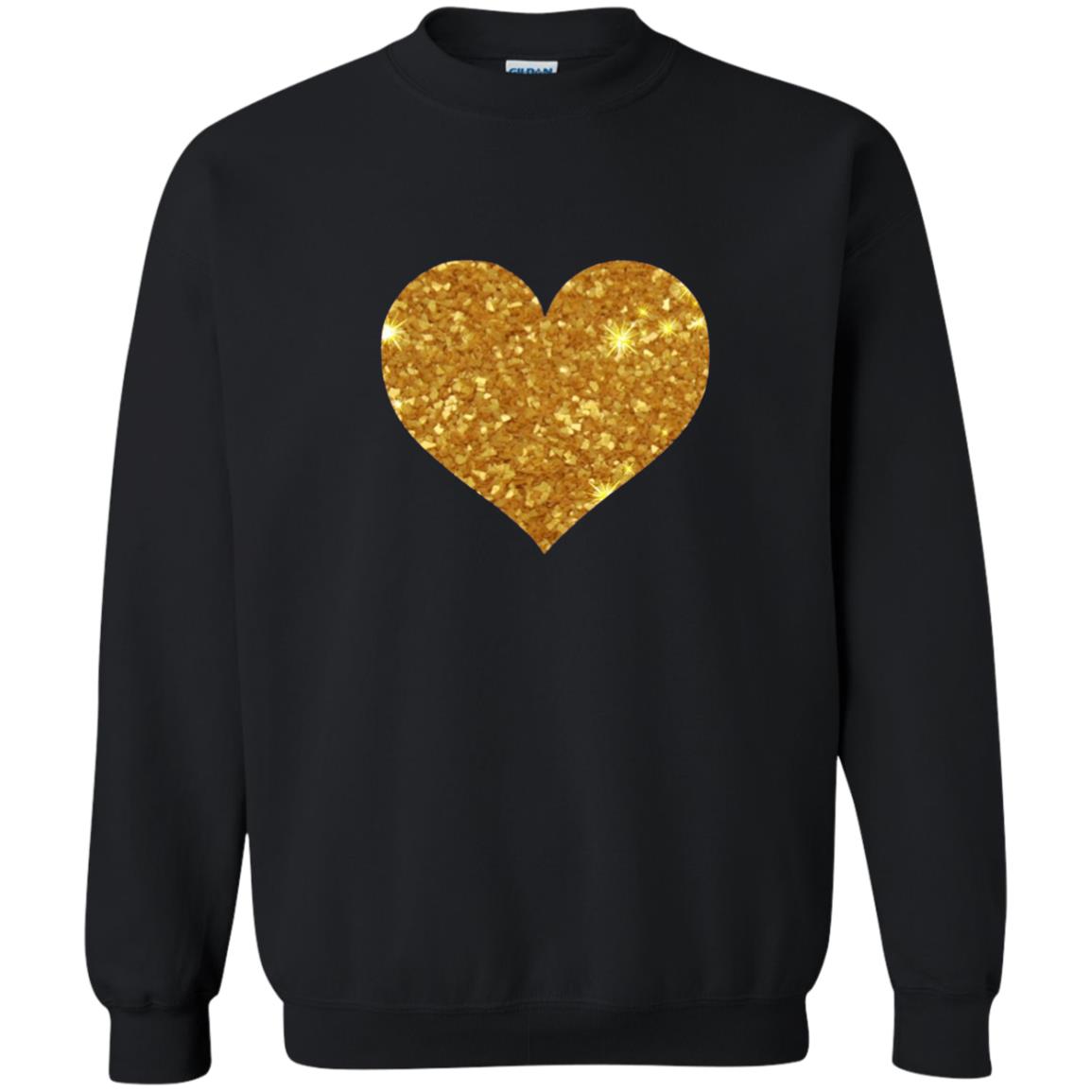 Valentine_s Day T-shirt Gold Heart Black