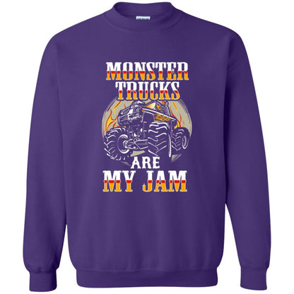 Funny Trucker T-shirt Monster Truck Are My Jam Purple