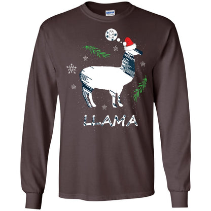 Christmas T-shirt Fa La La La Llama T-shirt Dark Chocolate