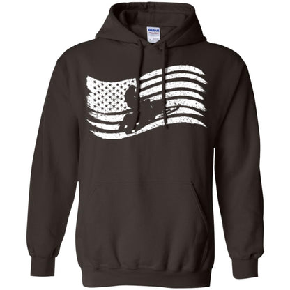 Snowmobile Rider T-shirt American Flag Dark Chocolate