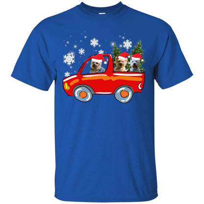 Yorkshire Terrier Dogs On Car Merry Christmas Gift Shirt Royal
