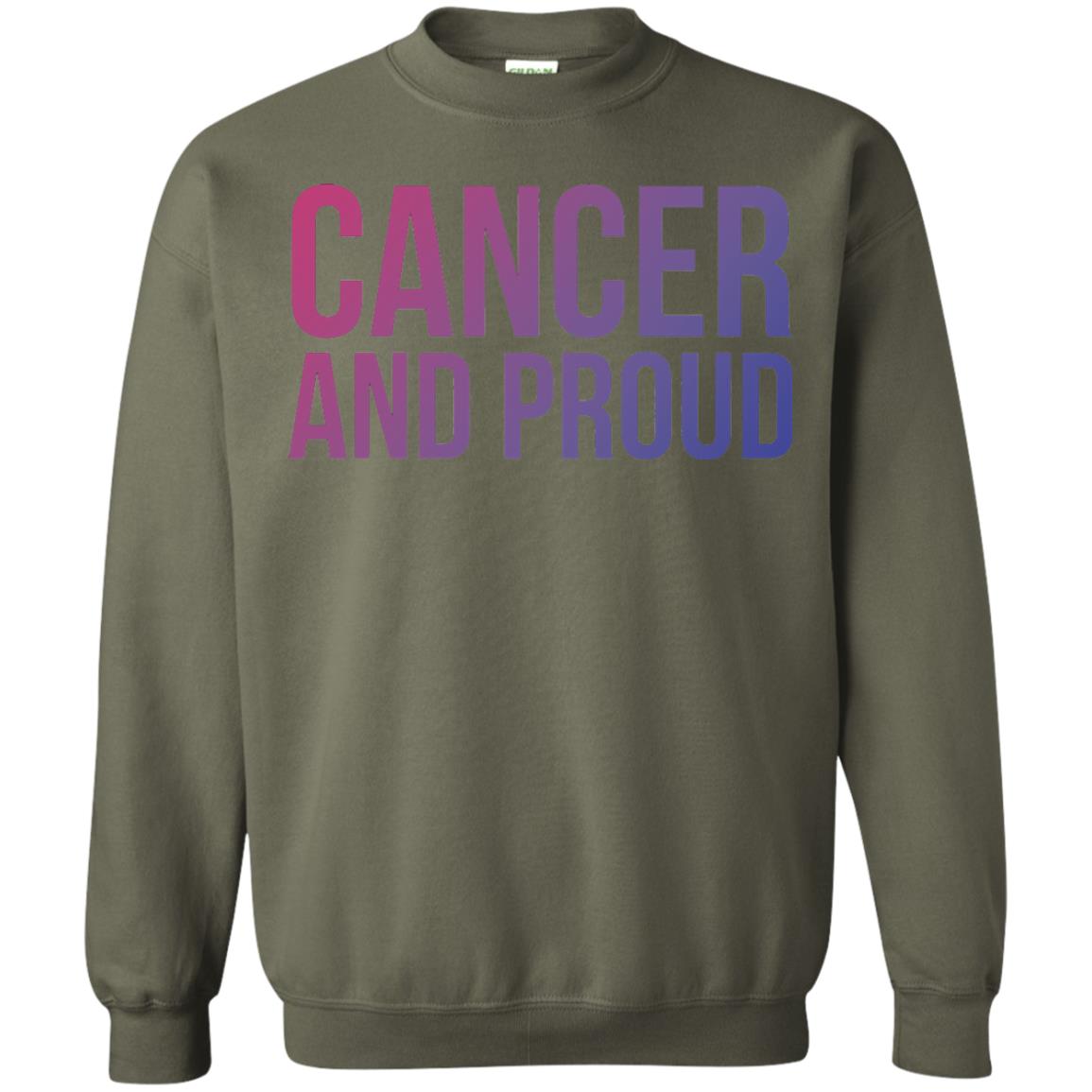 Cancer And Proud Lgbt Gear Bi Flag Gradient Shirt Military Green