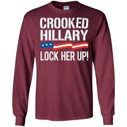 Crooked Hillary Lock Her Up T-shirt Maroon