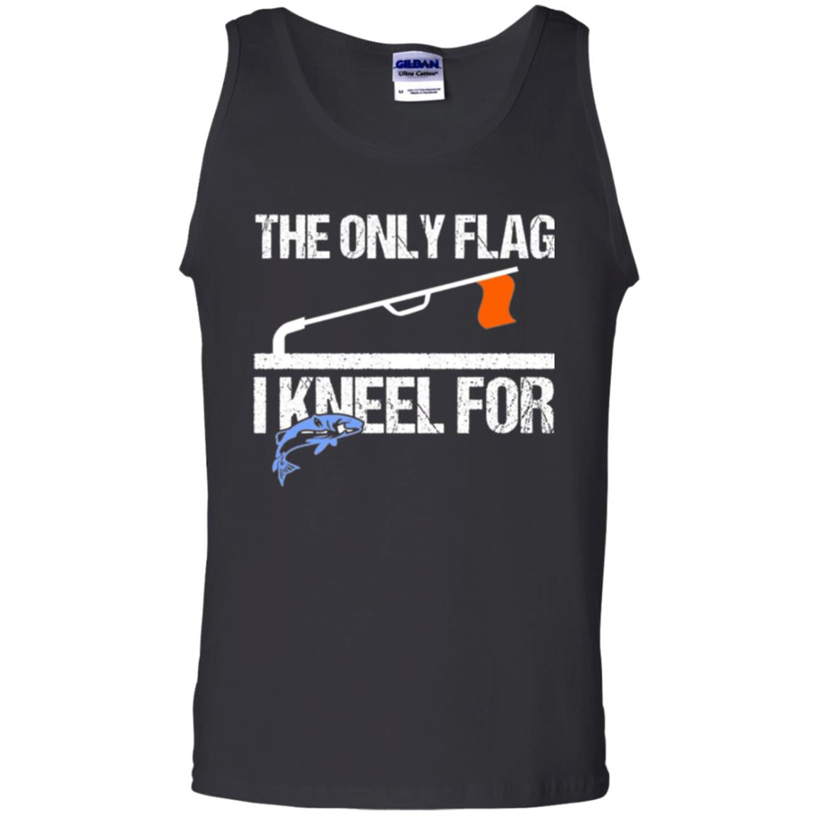 Fishing Lovers T-shirt The Only Flag I Kneel For Black