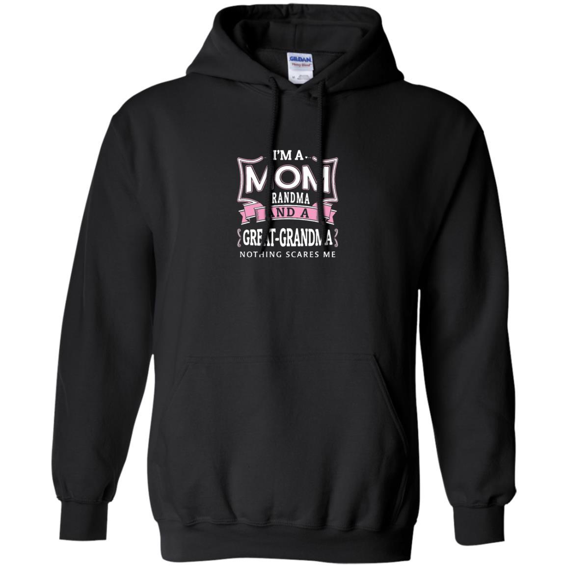 Nana T-shirt Nothing Scares Me I'm Mom Grandma Black
