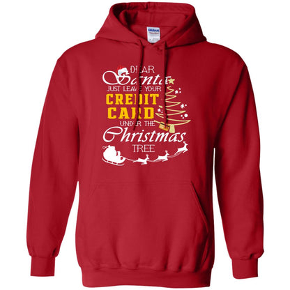 Dear Santa Just Leave Tour Credit Card Under The Christmas Tree X-mas Gift Shirt Red