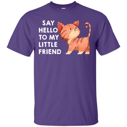 Say Hello To My Little Friend Cat Shirt Purple