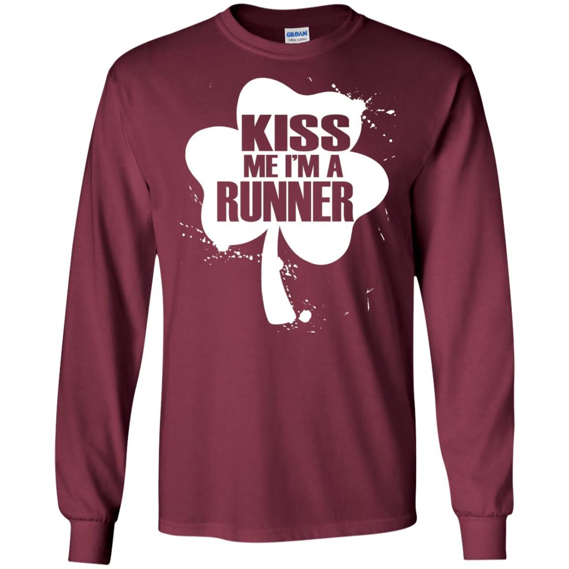 Kiss Me I_m Runner St. Patrick_s Day T-shirt Maroon