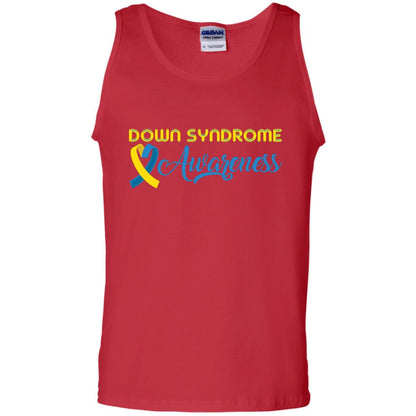 Yellow And Blue Ribbons Down Syndrome Awareness T-shirt Red