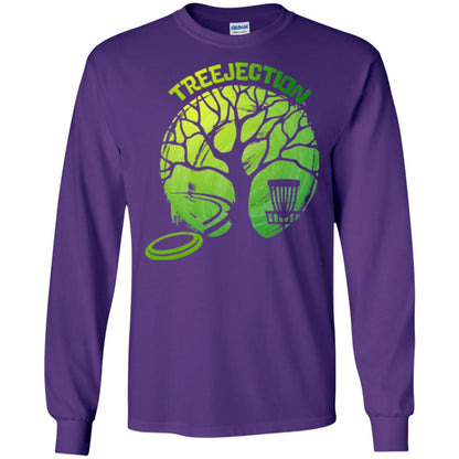 Funny Disc Golf T-shirt Treejection Purple