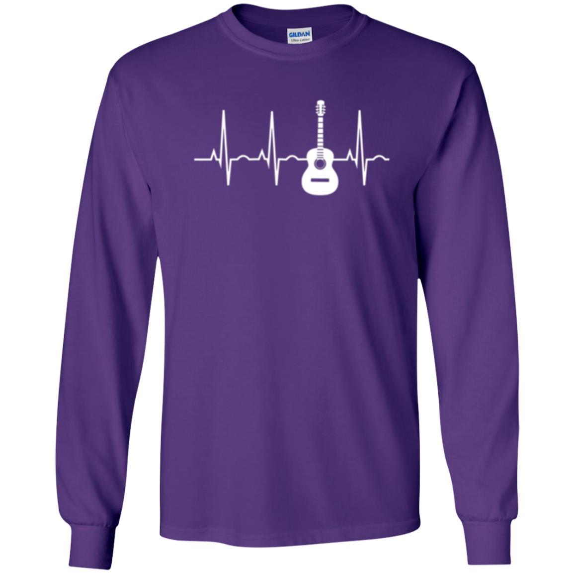 Guitarist T-shirt Guitar Heartbeat T-shirt Purple