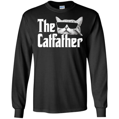 Funny Gift Shirt For Cat Daddy The Catfather T-shirt Black