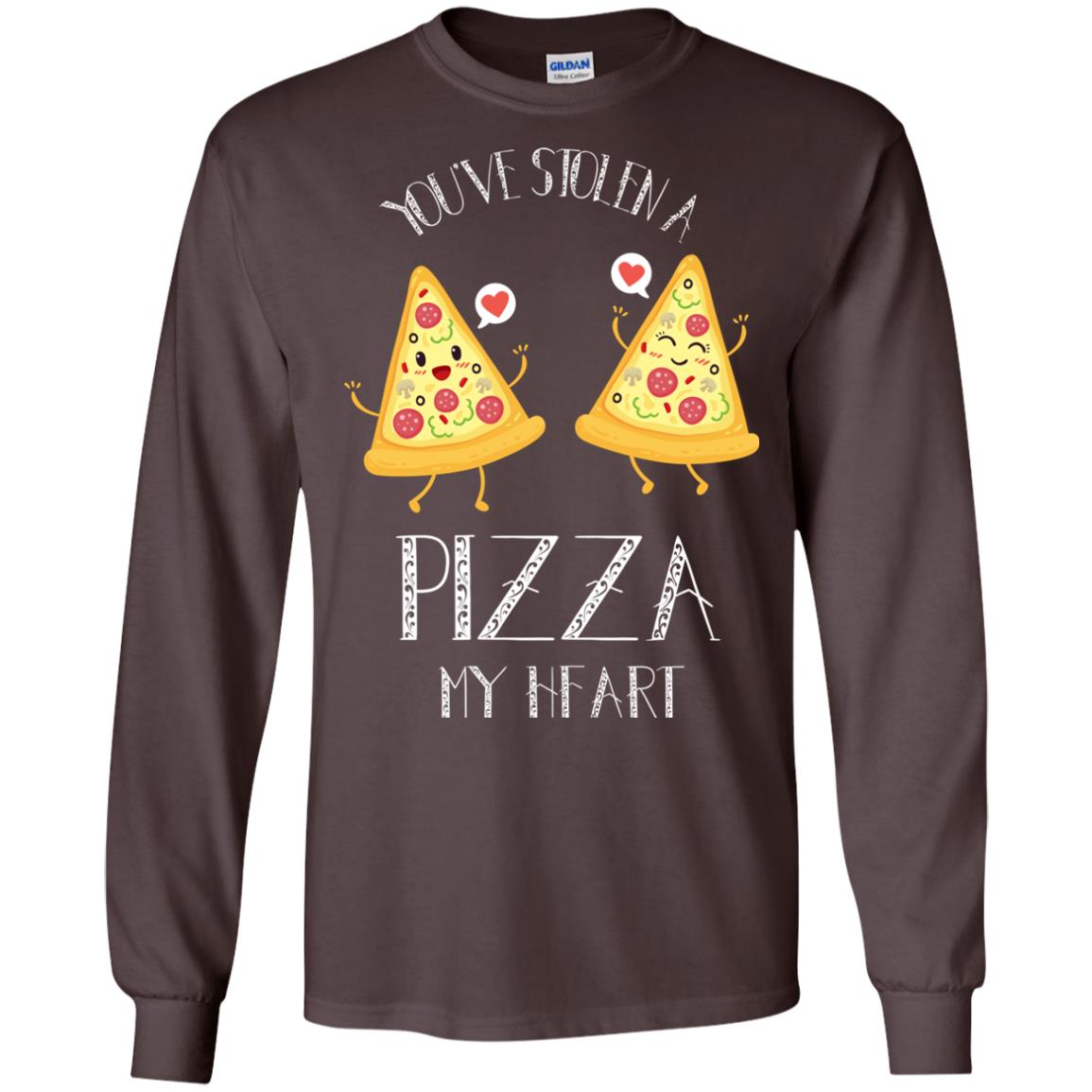 Pizza Lover T-shirt You've Stolen A Pizza My Heart Dark Chocolate