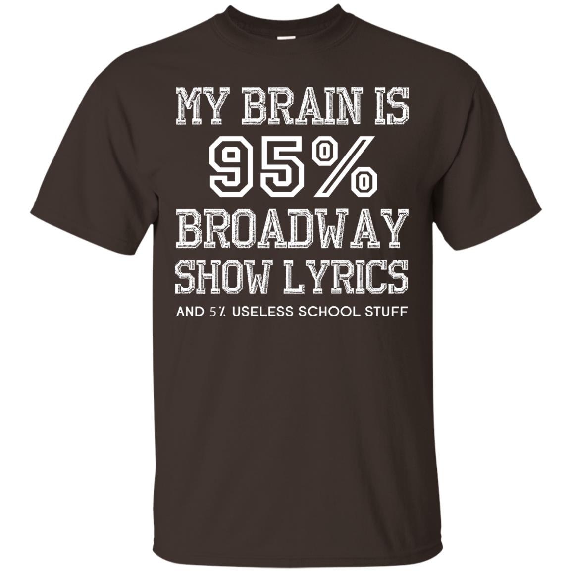 My Brain Is 95_ Broadway Show Lyrics Acting Lover T-shirt Dark Chocolate